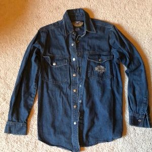 Harley Davidson denim long sleeve shirt women’s